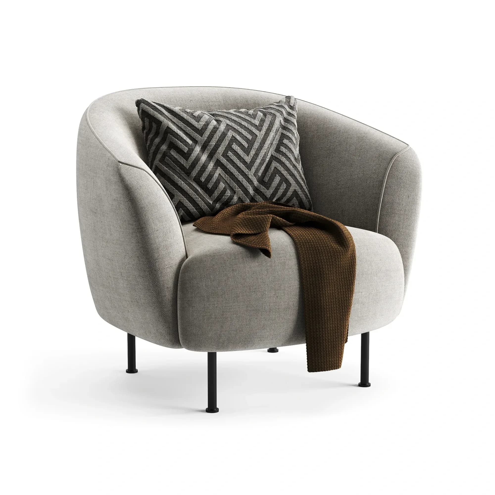 Furniture studio packshot render on a plain background
