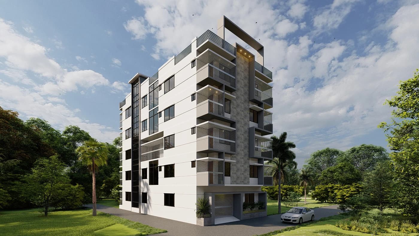 3D exterior rendering company hero visual