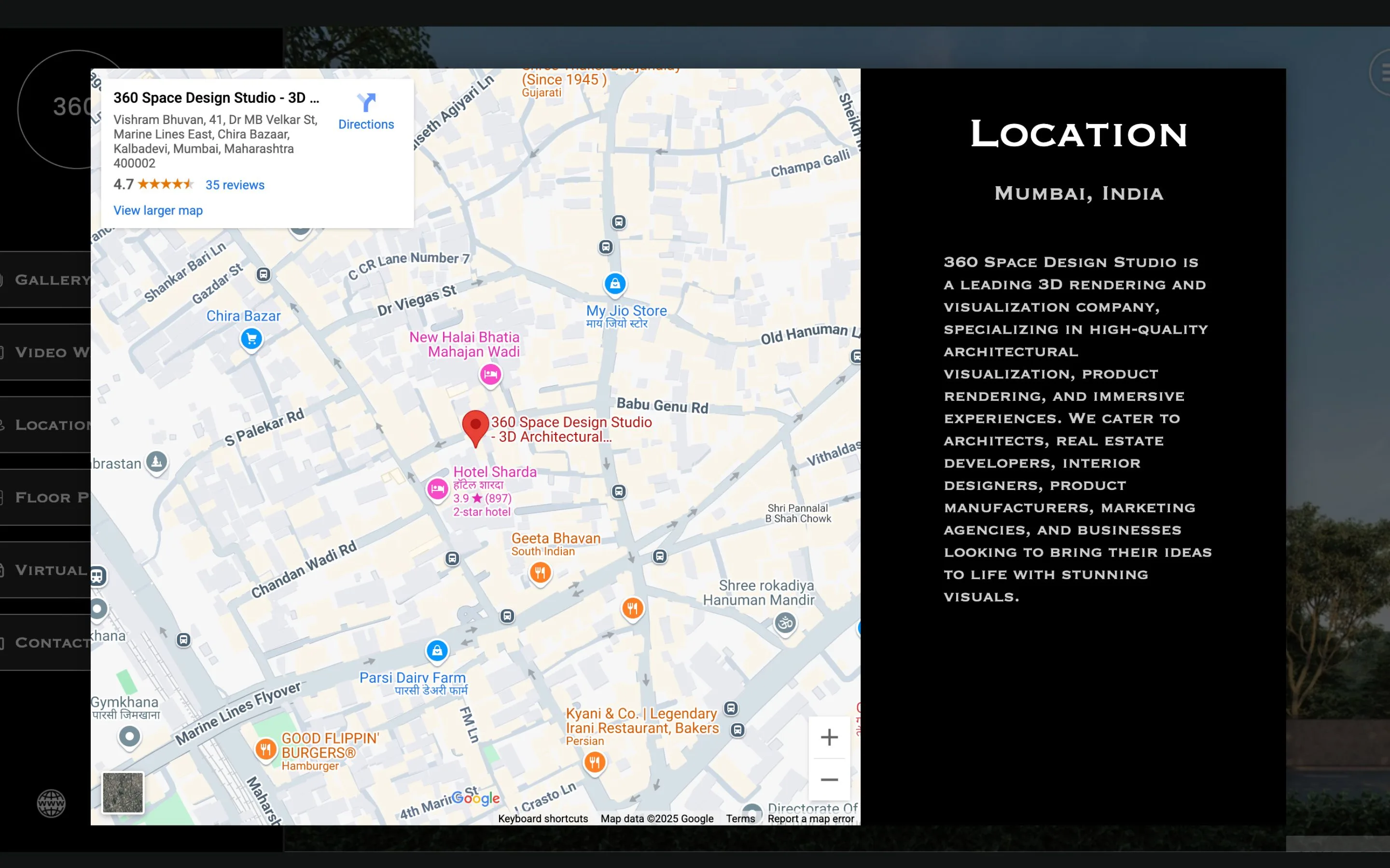 Interactive Google Map on ImmersiView