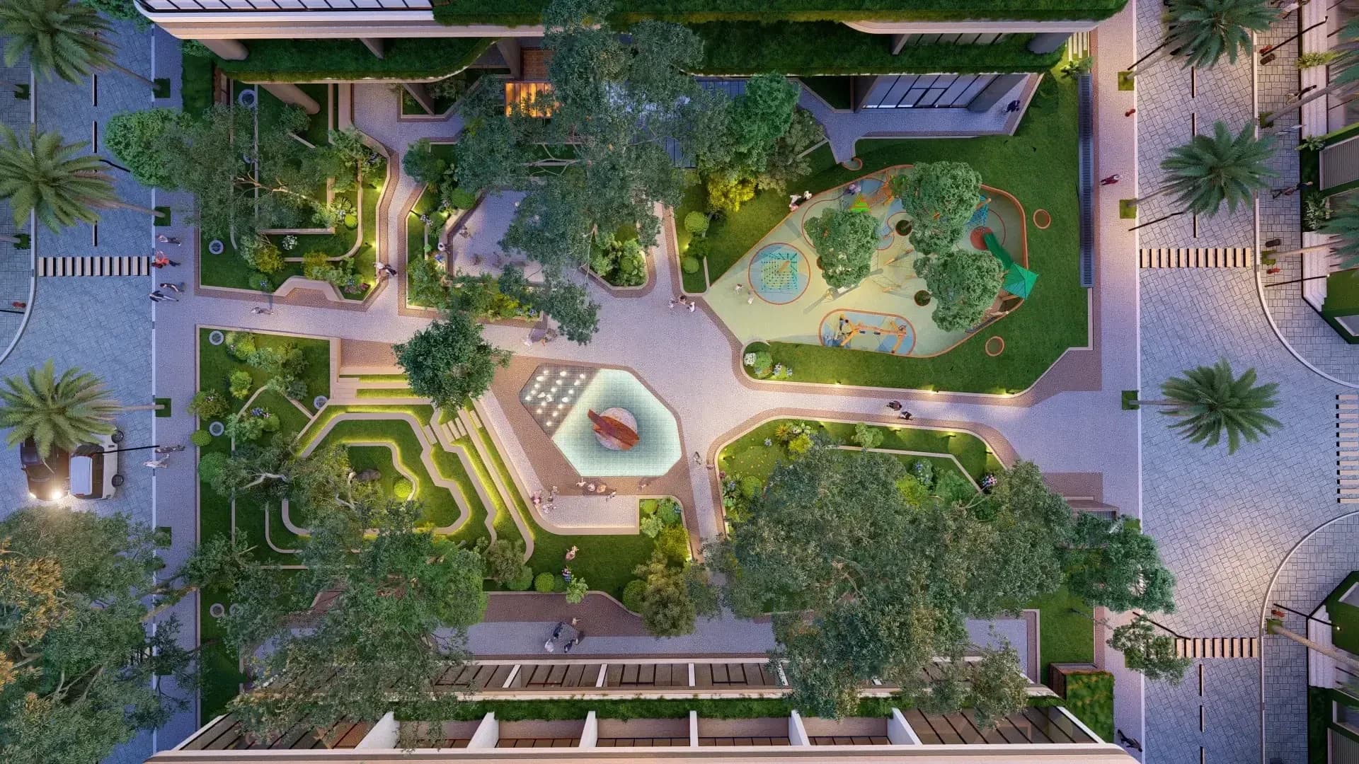 Courtyard garden, landscape render by 360 Space