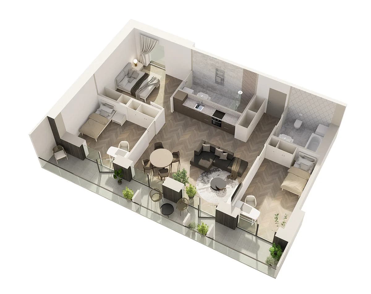 3D floor plans from recent projects 3