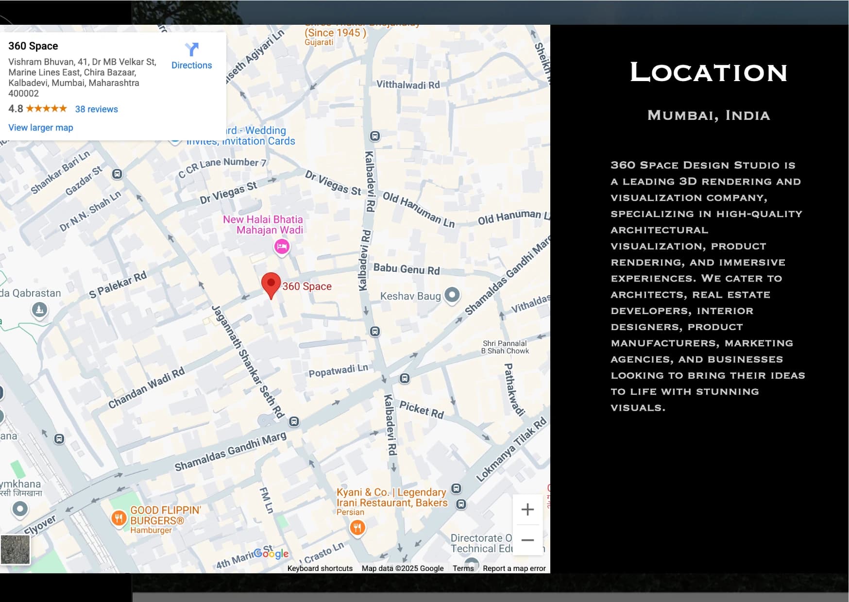 ImmersiView location view with nearby places