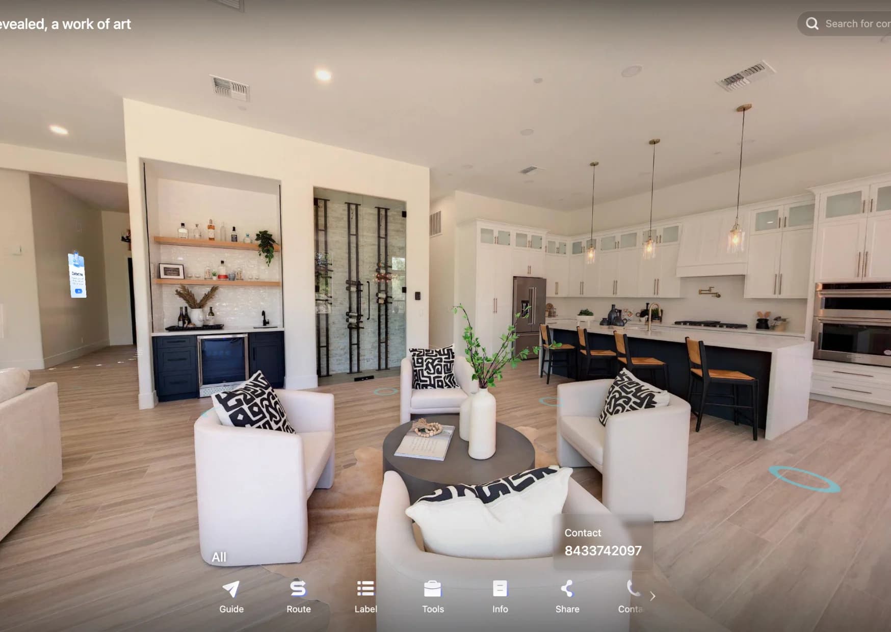 Real360 tour with an enquiry and contact action