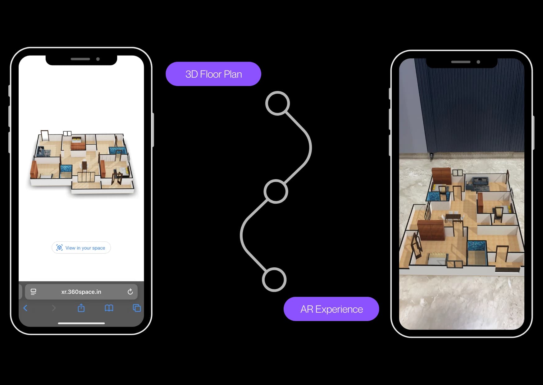 SnapAR 3D floor plan in augmented reality