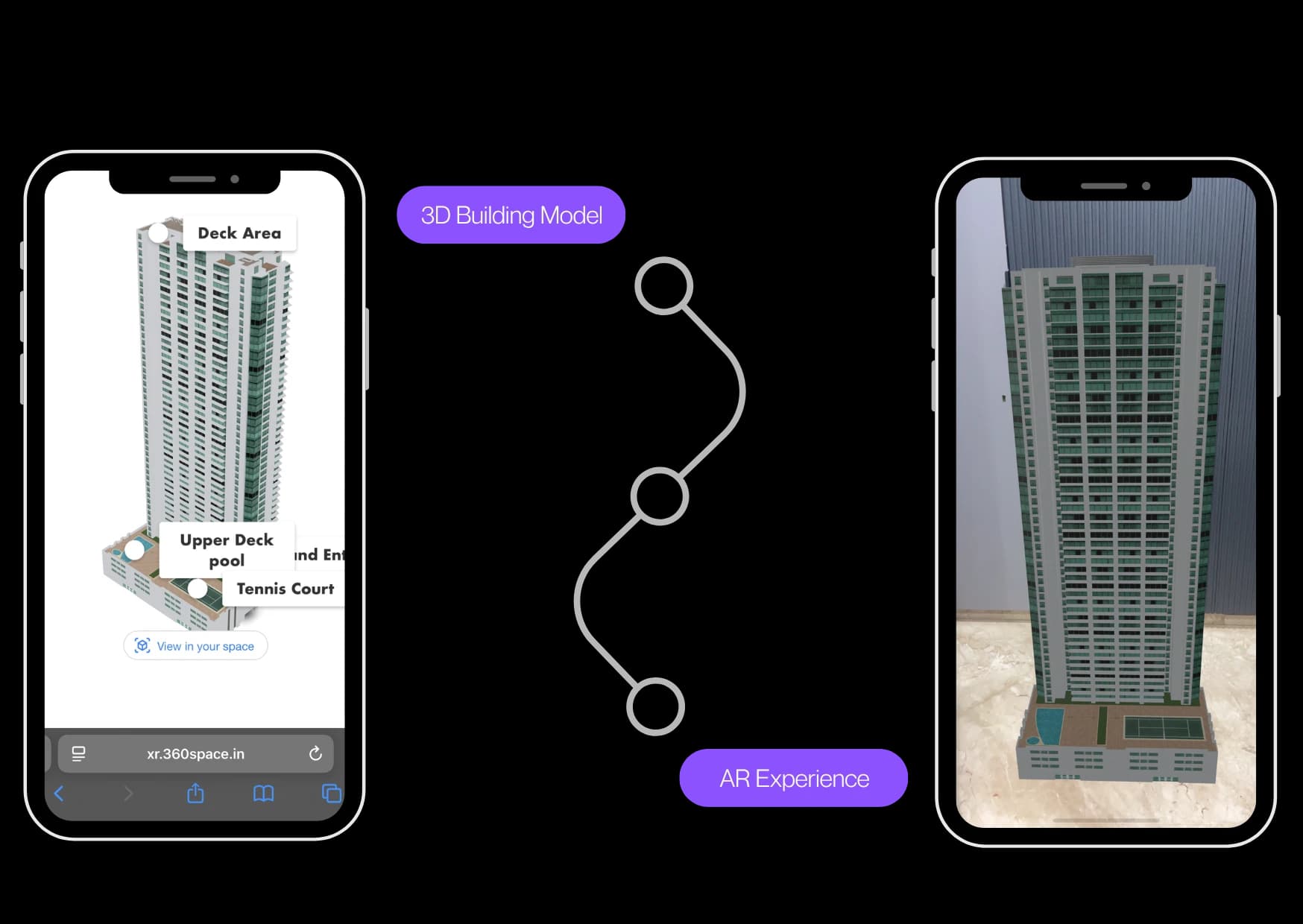 SnapAR 3D building model in augmented reality